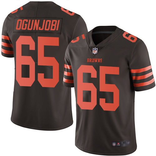 Cleveland Browns Larry Ogunjobi Men Brown Limited Jersey 65 NFL Football Rush Vapor Untouchable